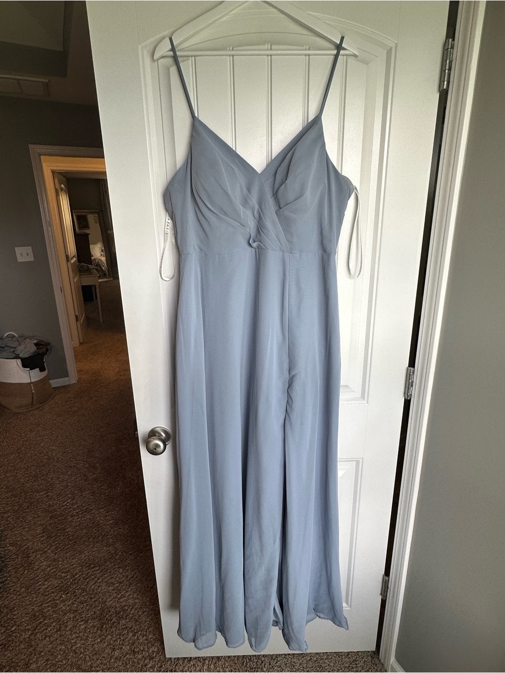 Azazie Light Blue Spaghetti Strap Maxi Dress